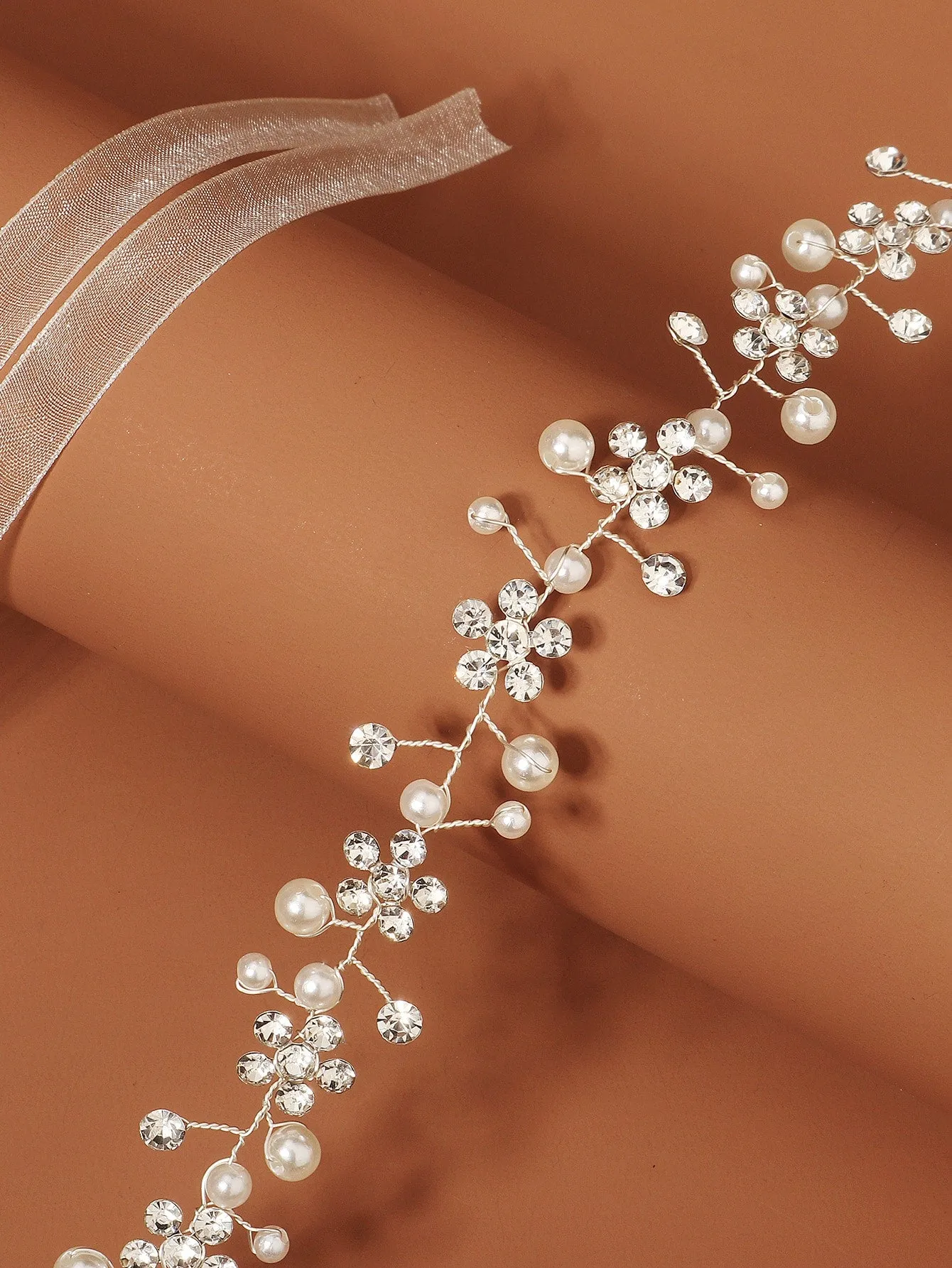 1pc Women's Exquisite Handmade Plum Blossom Design Bridal Headband Elegant