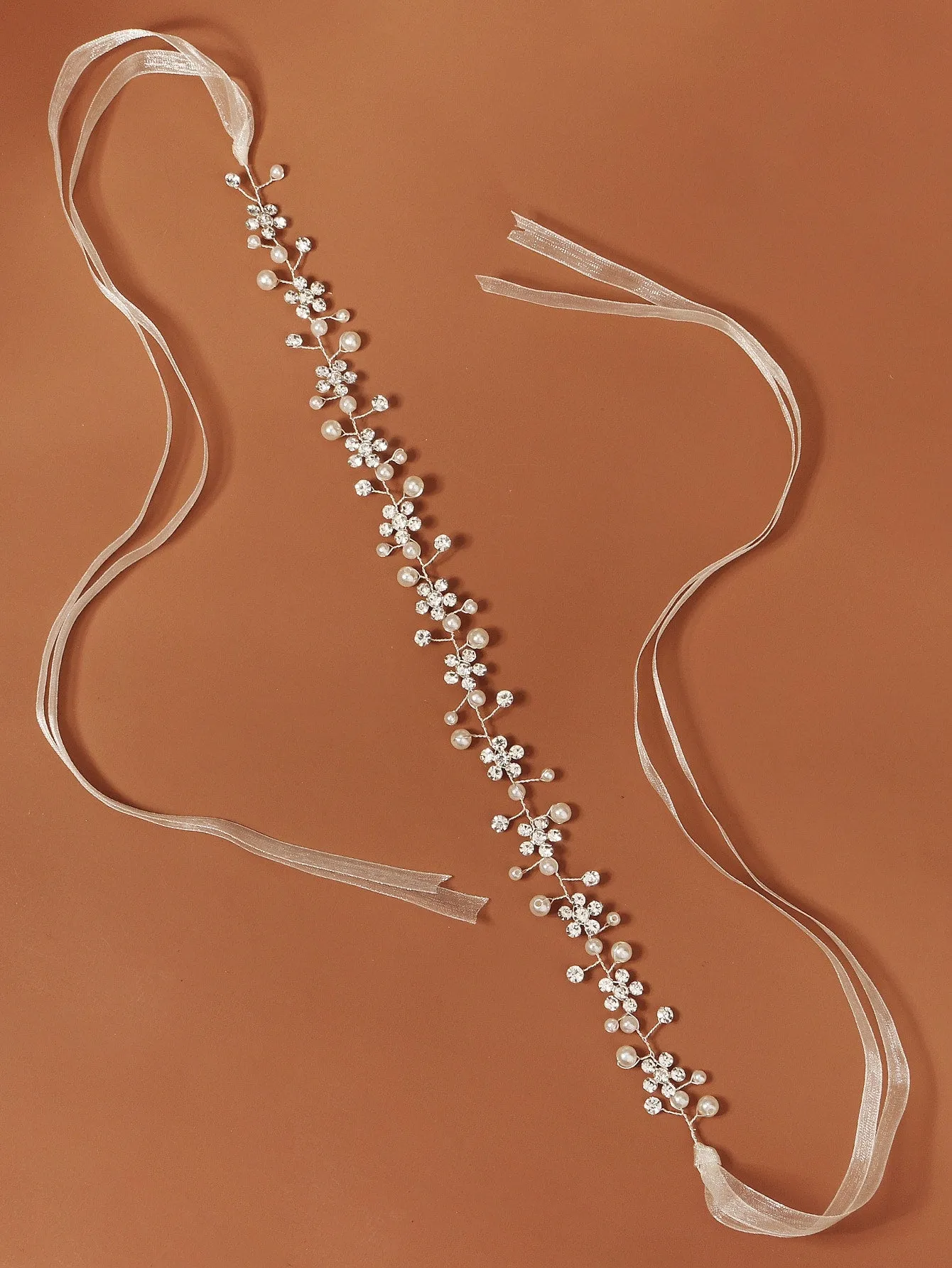 1pc Women's Exquisite Handmade Plum Blossom Design Bridal Headband Elegant