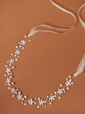 1pc Women's Exquisite Handmade Plum Blossom Design Bridal Headband Elegant