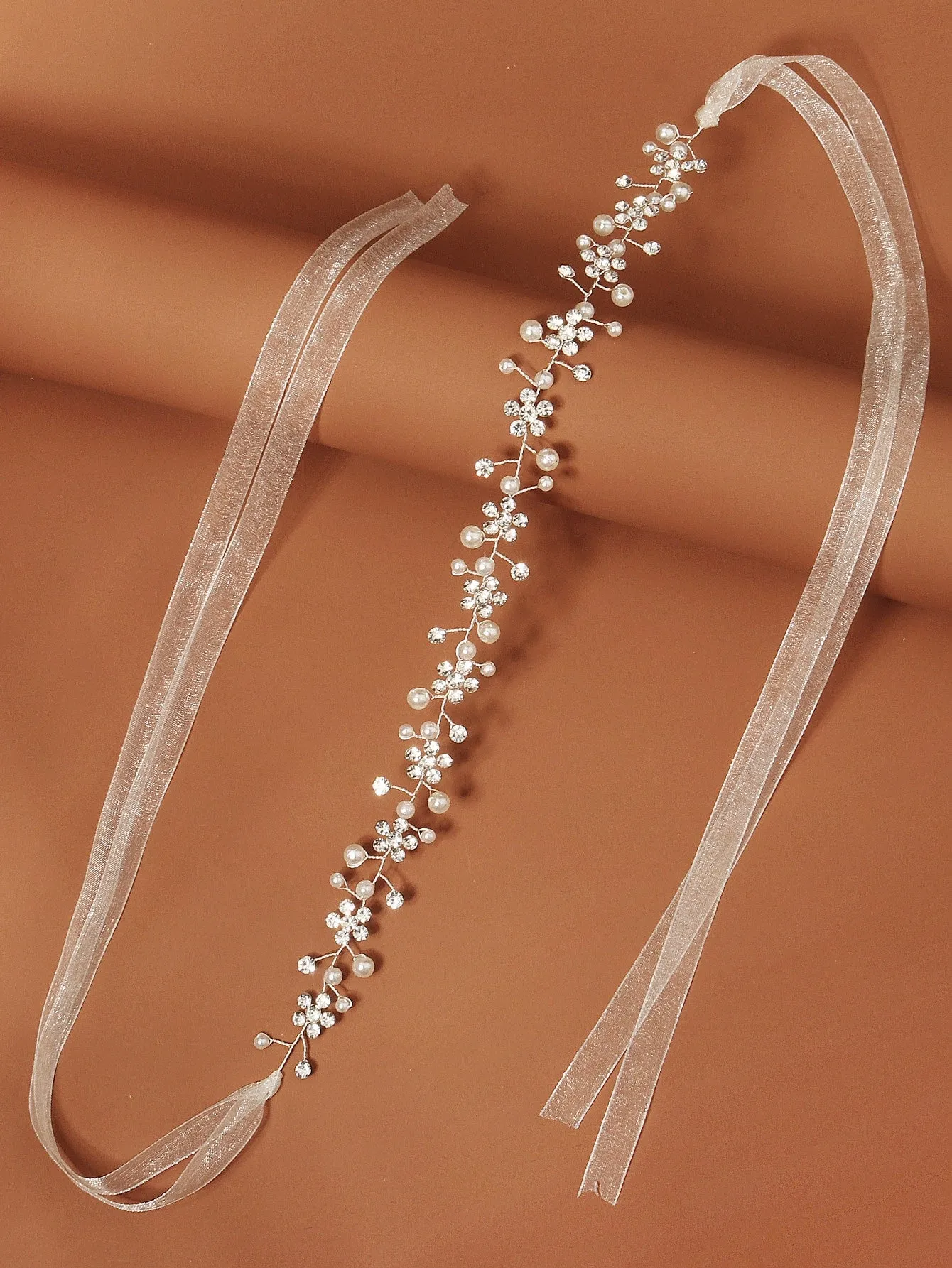 1pc Women's Exquisite Handmade Plum Blossom Design Bridal Headband Elegant