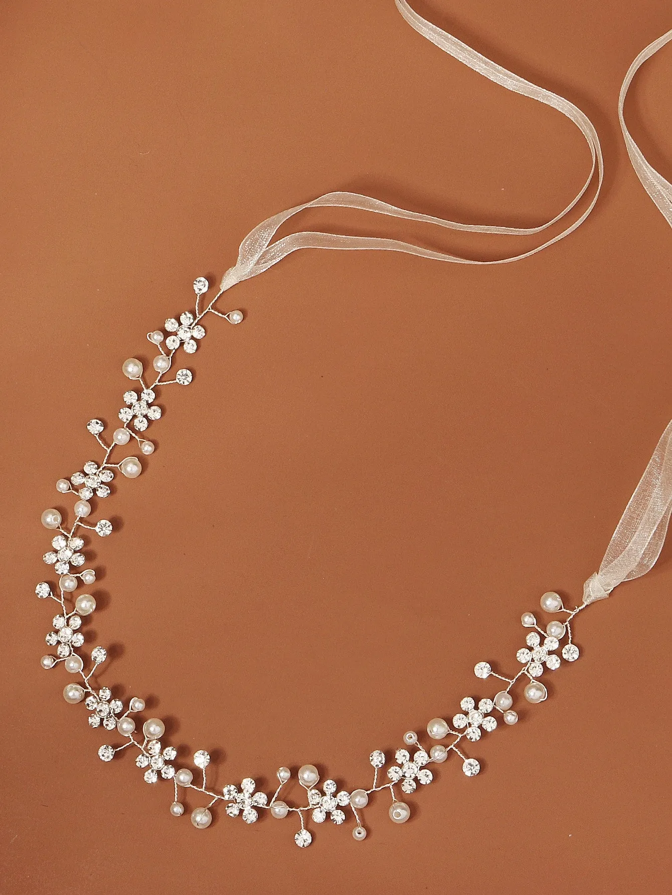 1pc Women's Exquisite Handmade Plum Blossom Design Bridal Headband Elegant