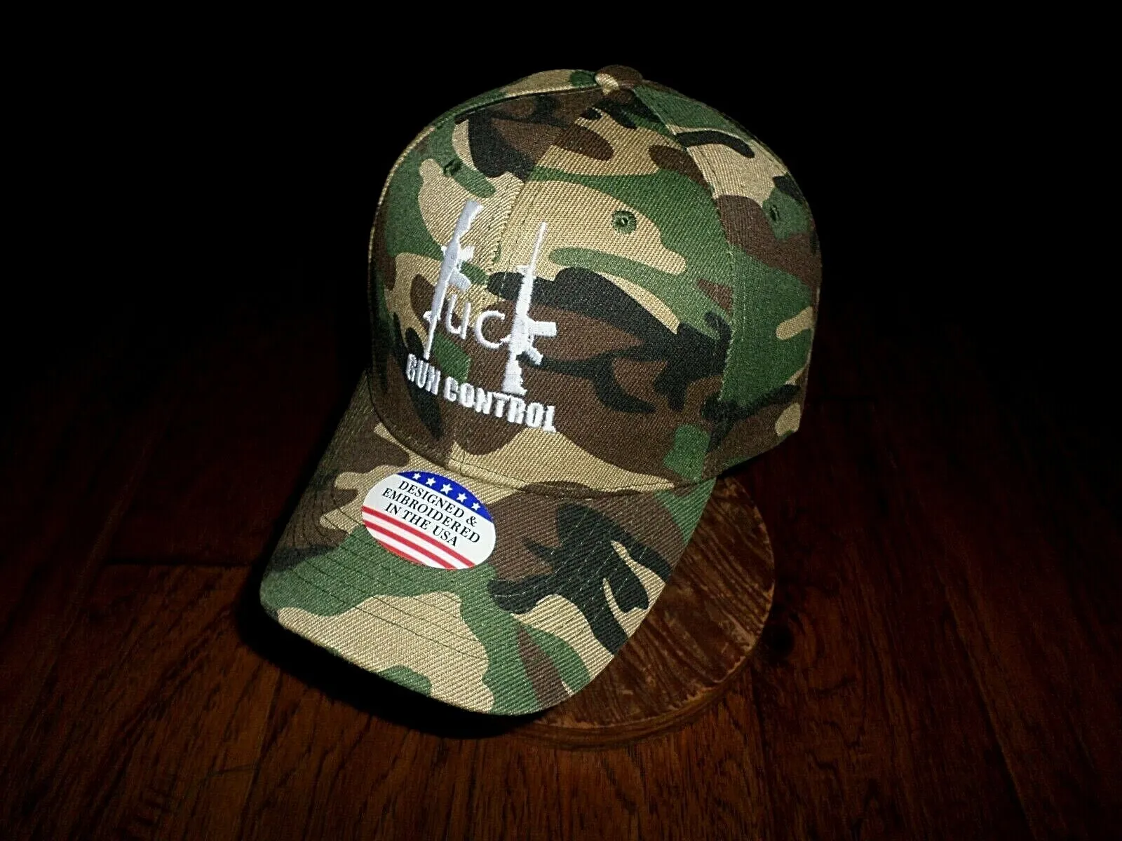 2nd AMENDMENT HAT F**K GUN CONTROL CAP EMBROIDERED CAMOUFLAGE