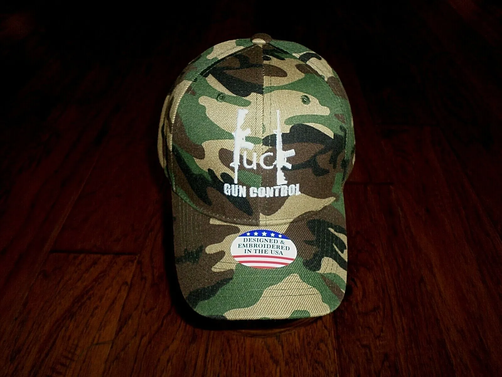 2nd AMENDMENT HAT F**K GUN CONTROL CAP EMBROIDERED CAMOUFLAGE