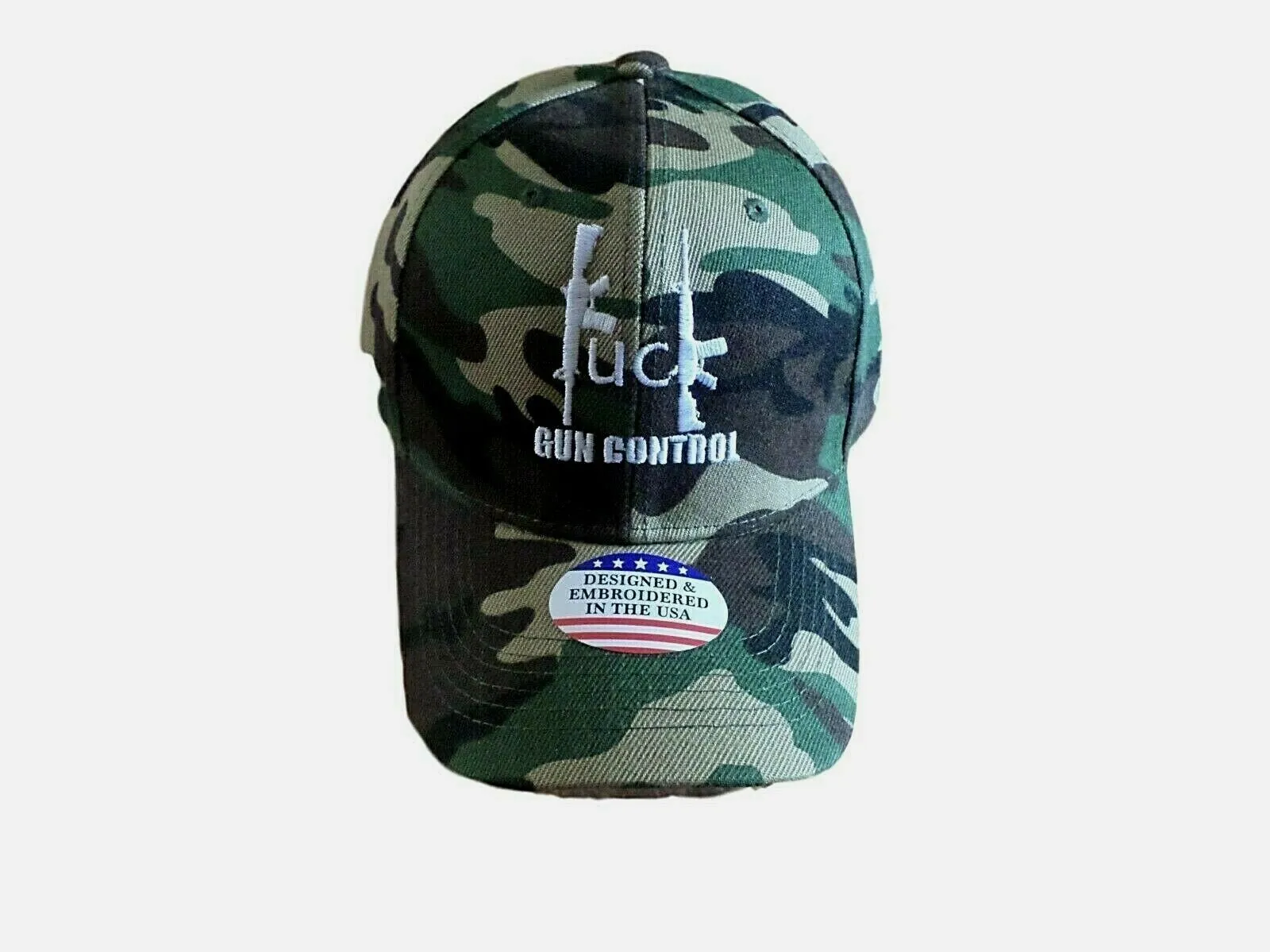 2nd AMENDMENT HAT F**K GUN CONTROL CAP EMBROIDERED CAMOUFLAGE