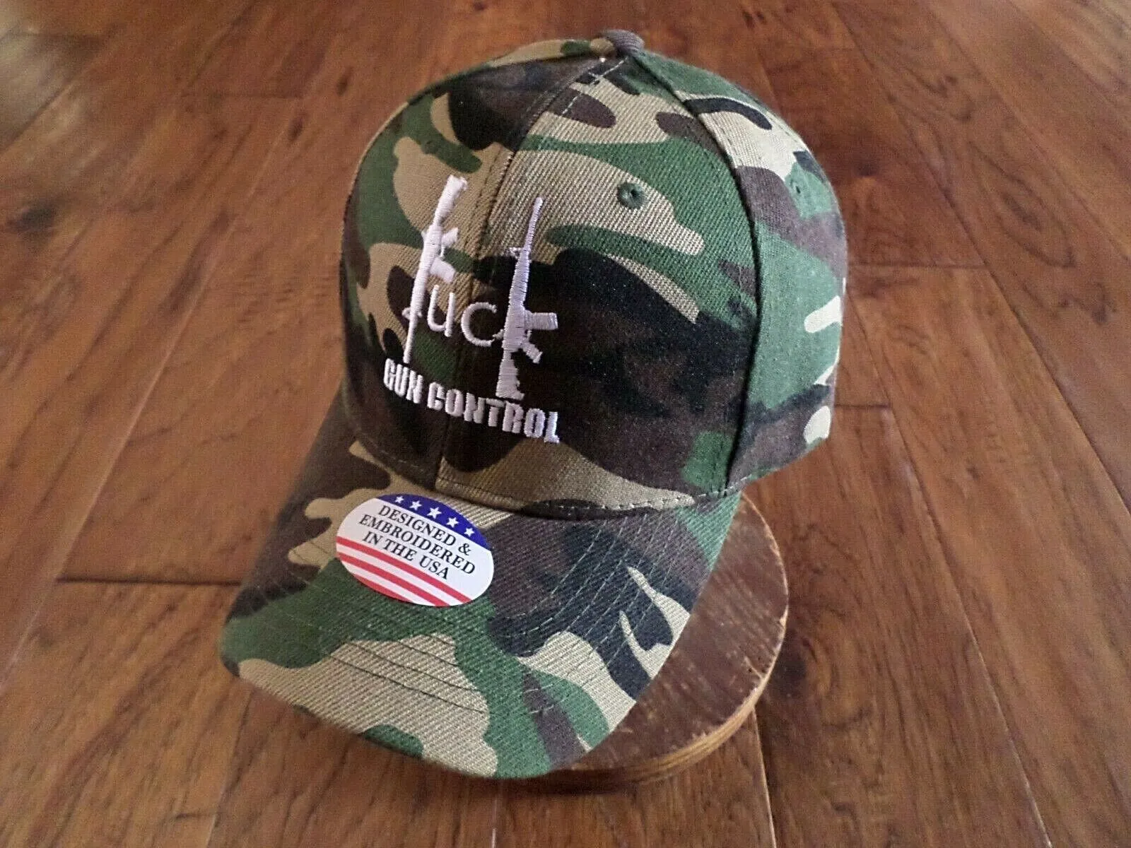 2nd AMENDMENT HAT F**K GUN CONTROL CAP EMBROIDERED CAMOUFLAGE