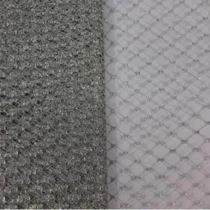 9" Silver Metallic Russian Veiling
