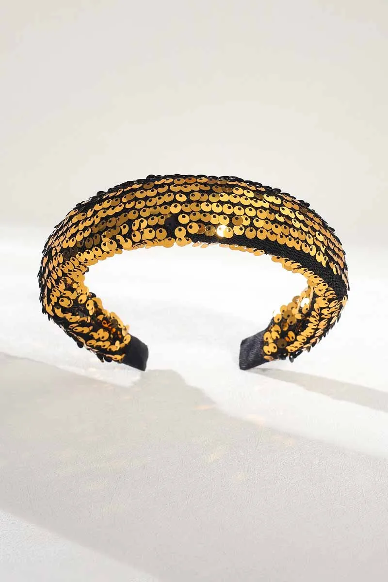 African Gold Sequin Hairband Wedding Party Glitter Hair Bands