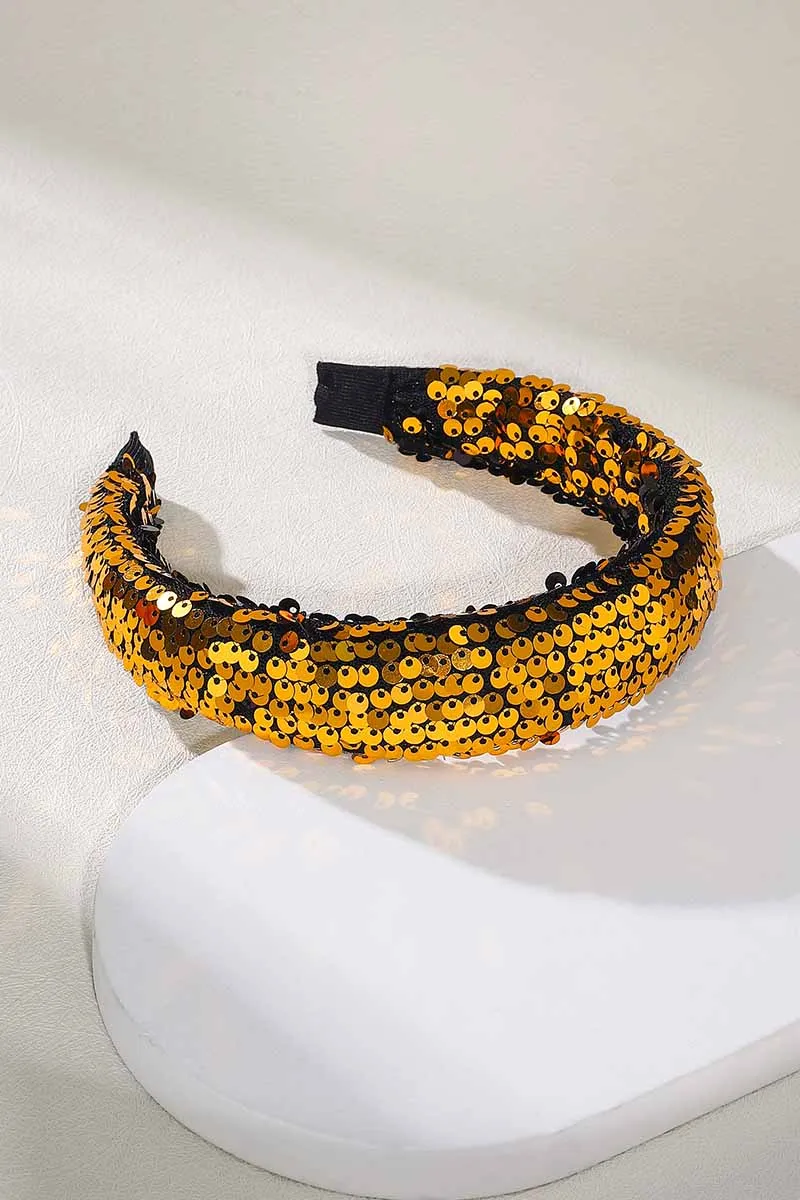 African Gold Sequin Hairband Wedding Party Glitter Hair Bands