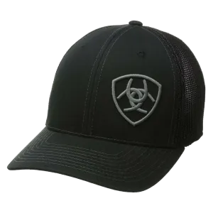Ariat Black Flex Fit 110 Offset Shield Logo Snapback Ball Cap 1597801