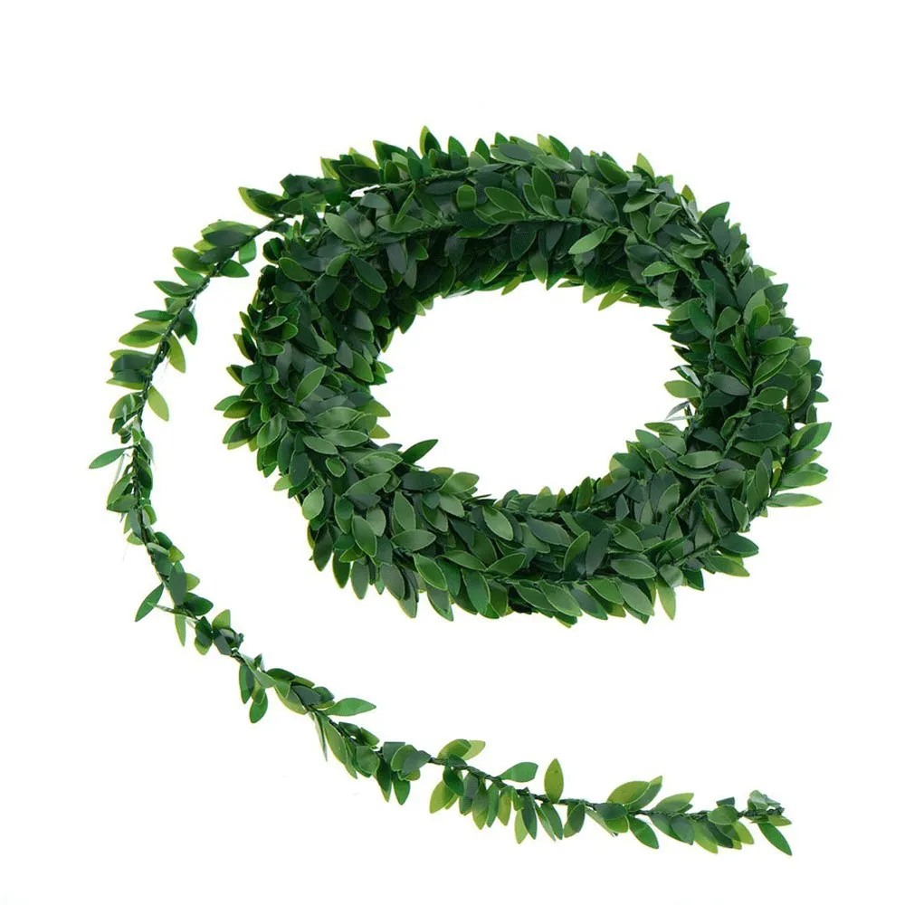 Artificial Wire Leaf Garland Greenery 7 metres - Green