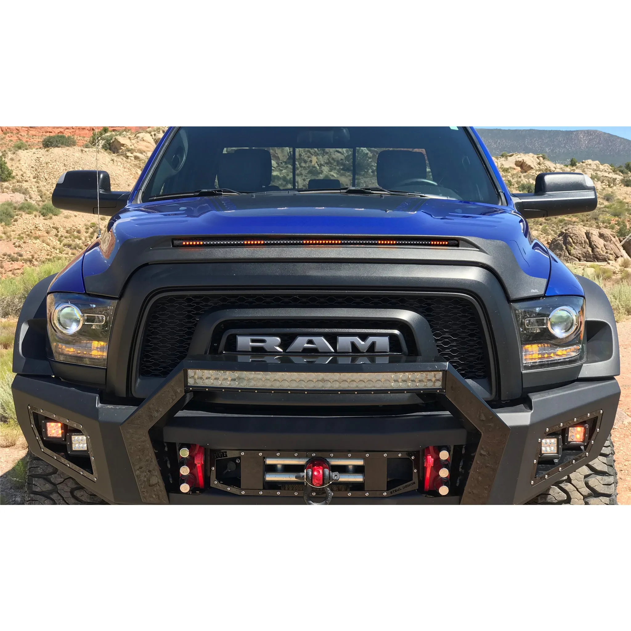 Auto Ventshade Aeroskin Lightshield Pro Bug Deflector - Black - Dodge Ram Fullsize Truck 2010-18