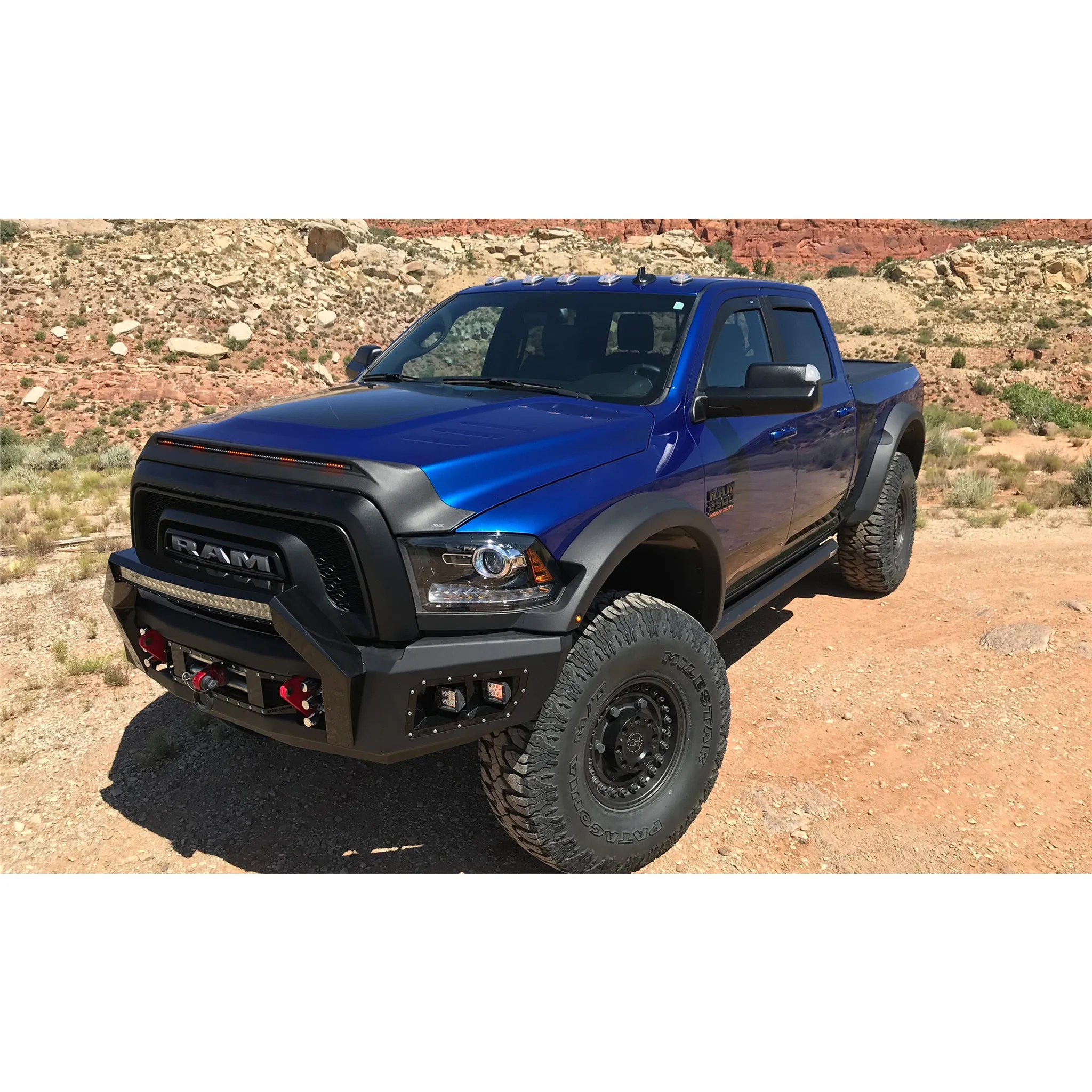 Auto Ventshade Aeroskin Lightshield Pro Bug Deflector - Black - Dodge Ram Fullsize Truck 2010-18