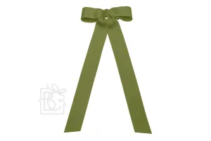 Beyond Creations Girls Grosgrain Bow with Streamer Tails - Moss Green