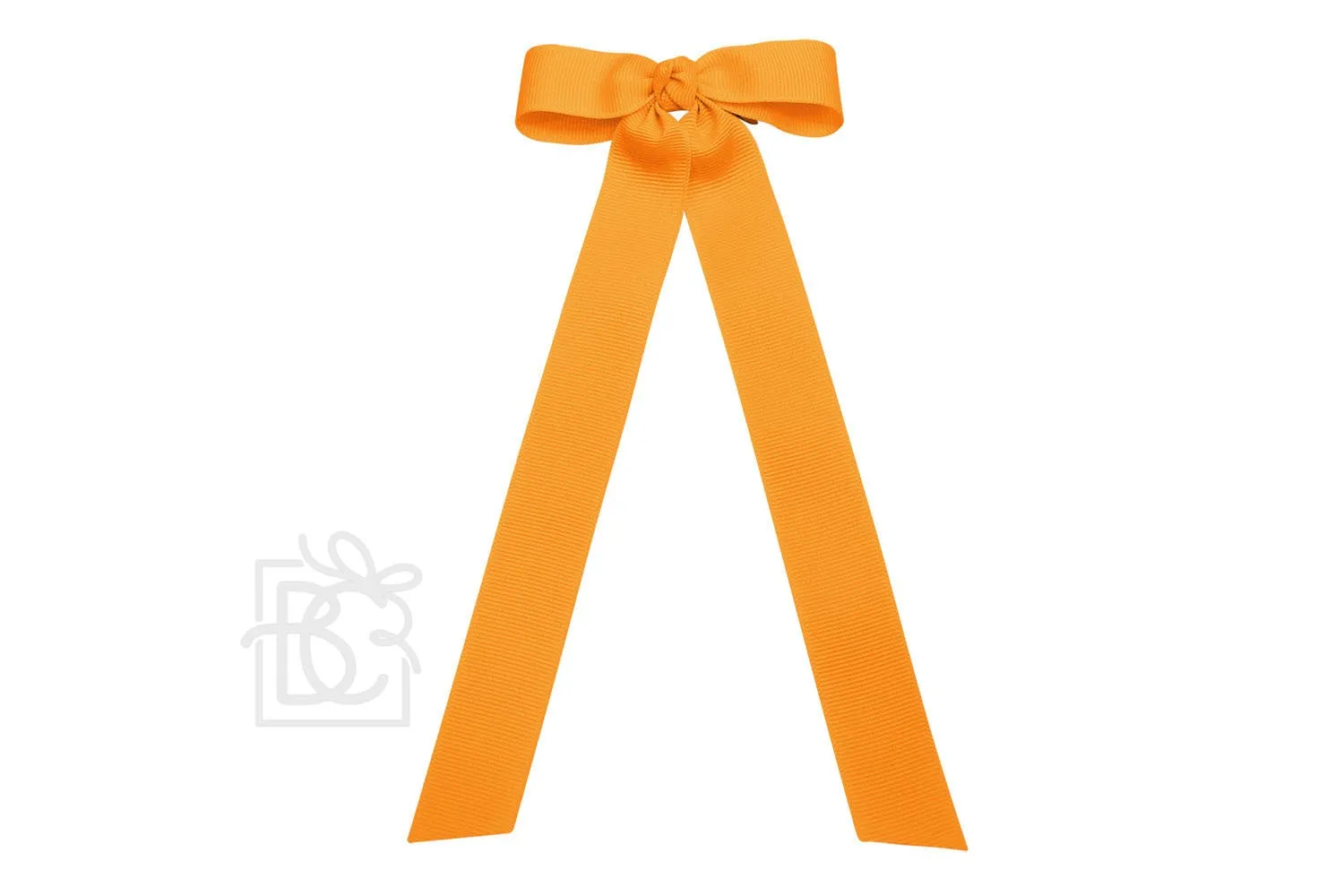 Beyond Creations Girls Grosgrain Bow with Streamer Tails - Yellow Gold Mustard