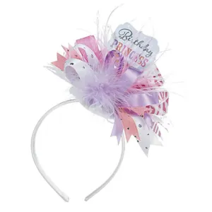 Birthday Princess Fashion Headband Fabric  & Ribbon