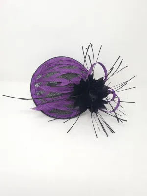 Black & Purple Criss Cross Fascinator
