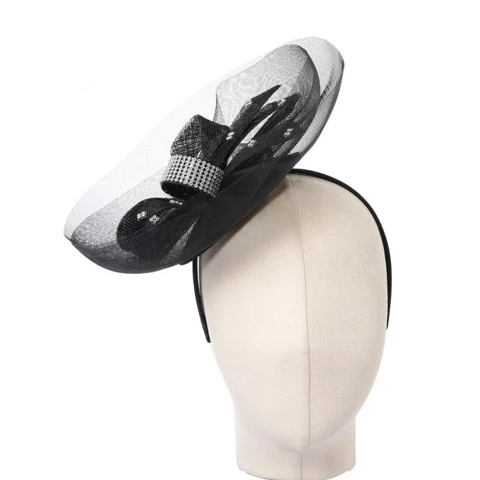 Black Diamante Halo Fascinator