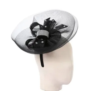 Black Diamante Halo Fascinator