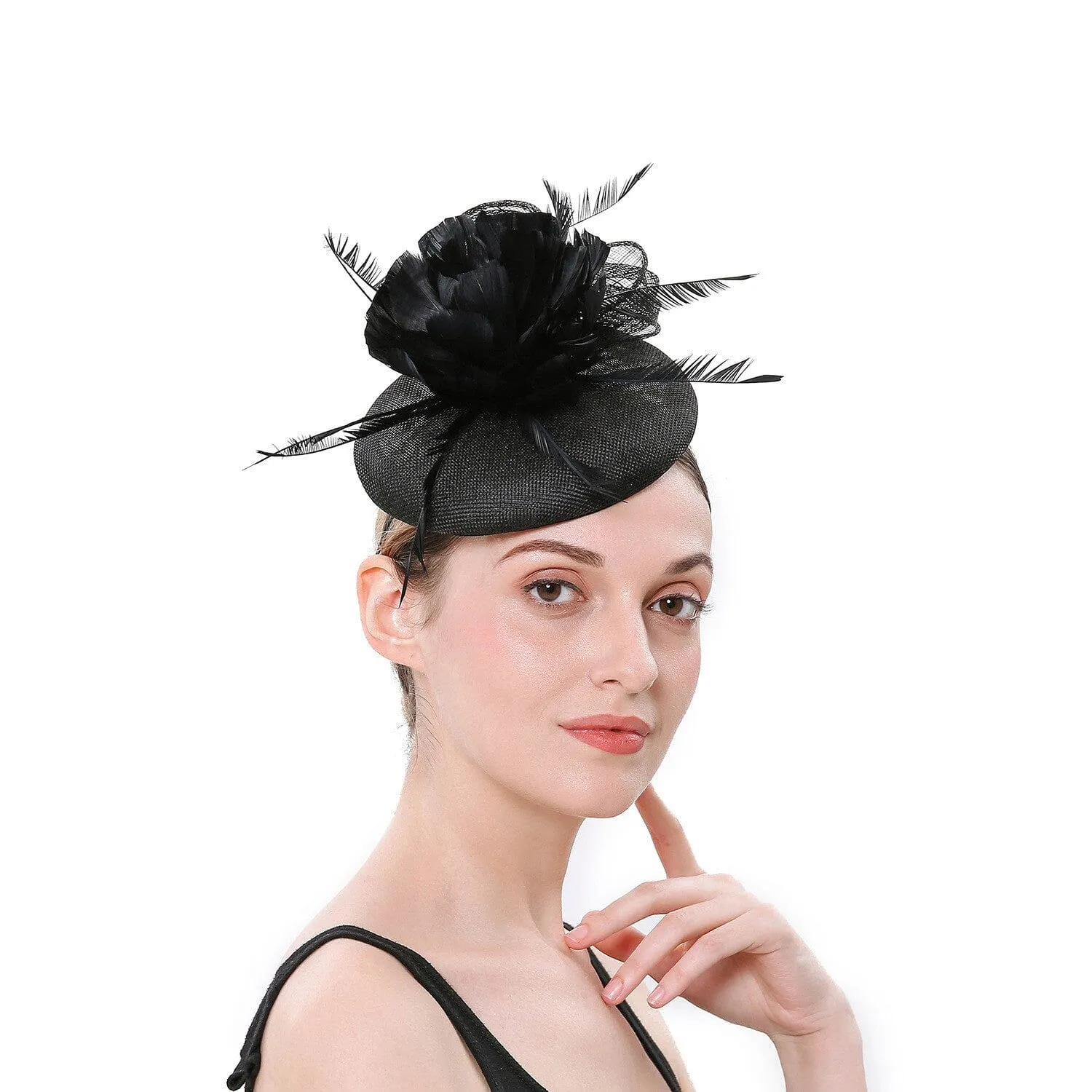 BLACK TOPPER FEATHER FASCINATORS
