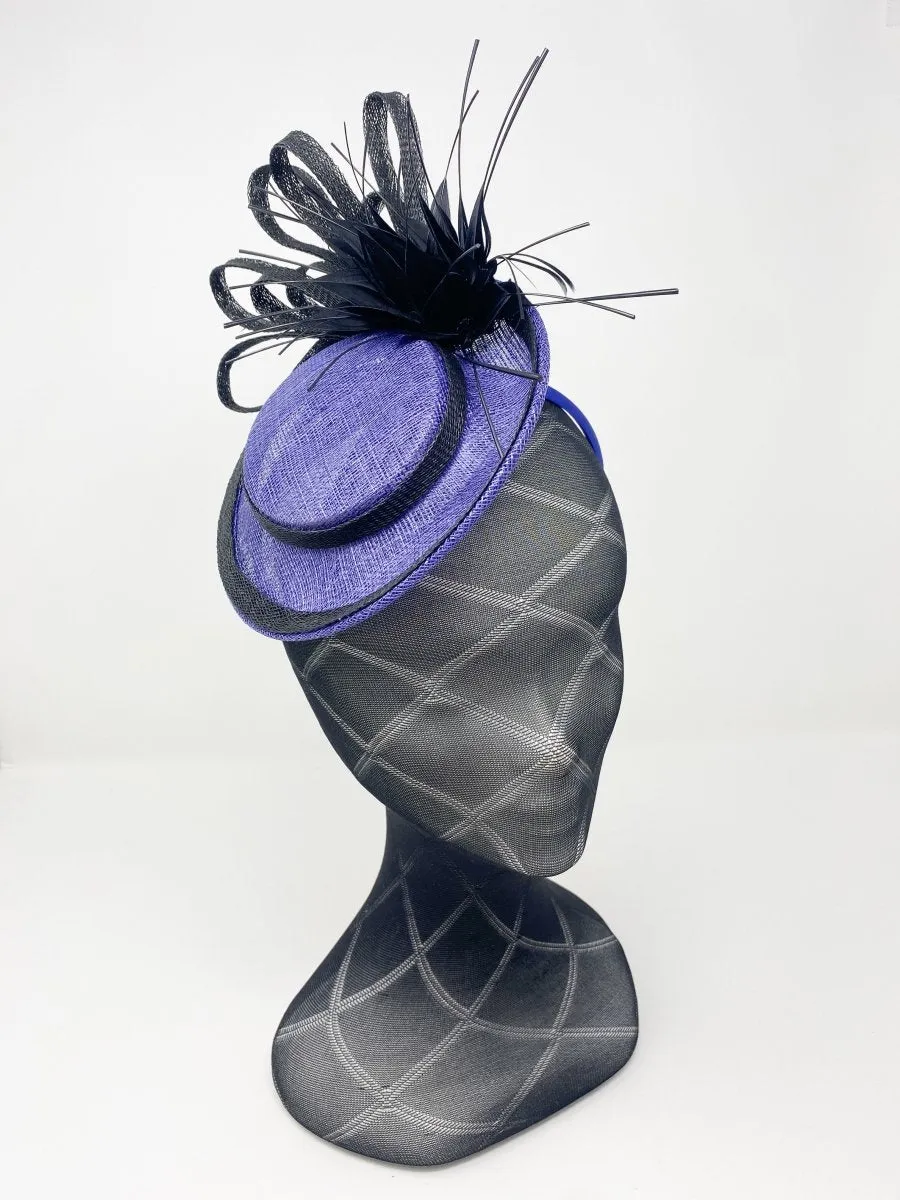 Blue & Black Hat Style Fascinator