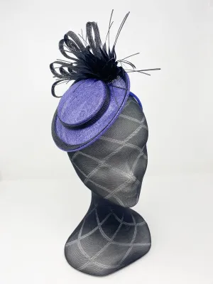 Blue & Black Hat Style Fascinator