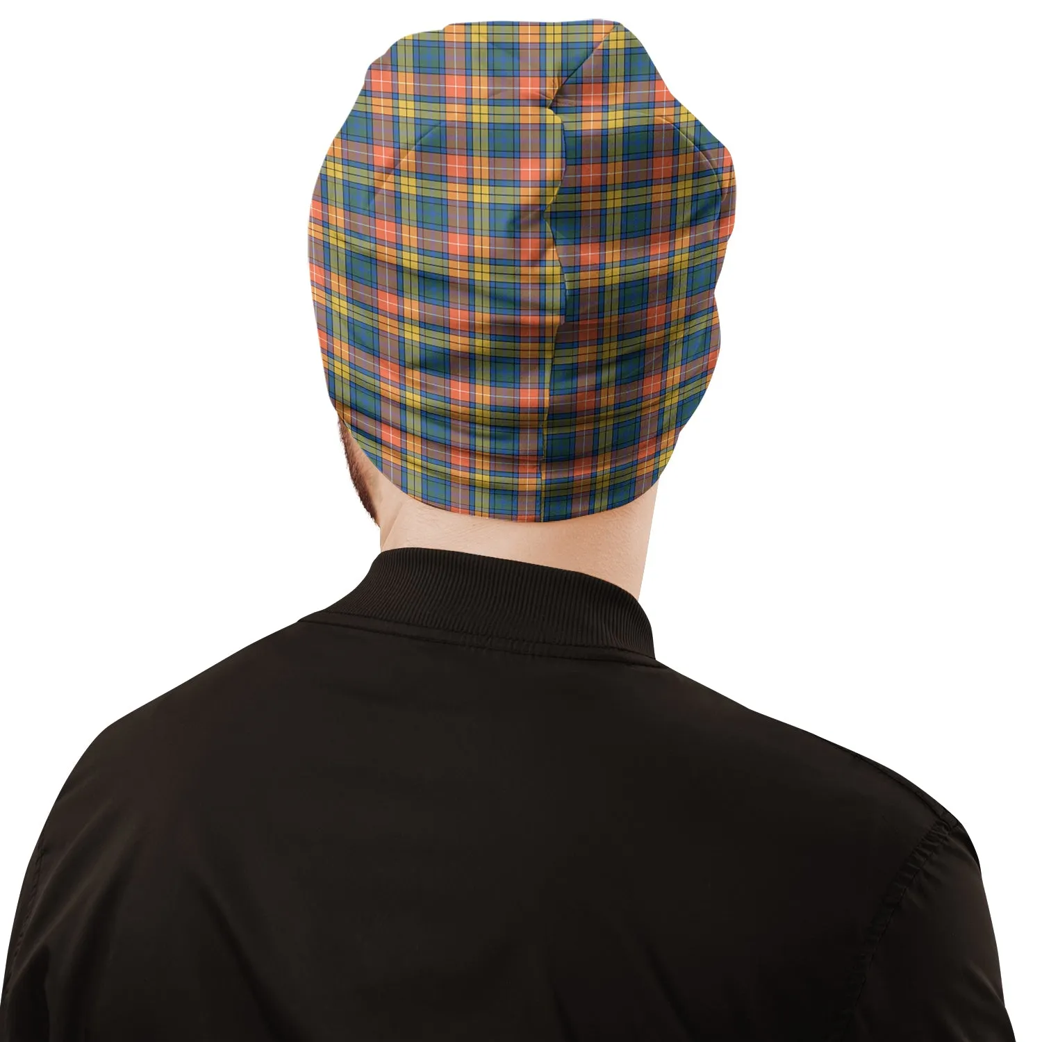 Buchanan Ancient Tartan Beanies Hat with Family Crest