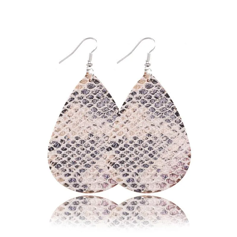 Casual Style Leopard Leather Earrings