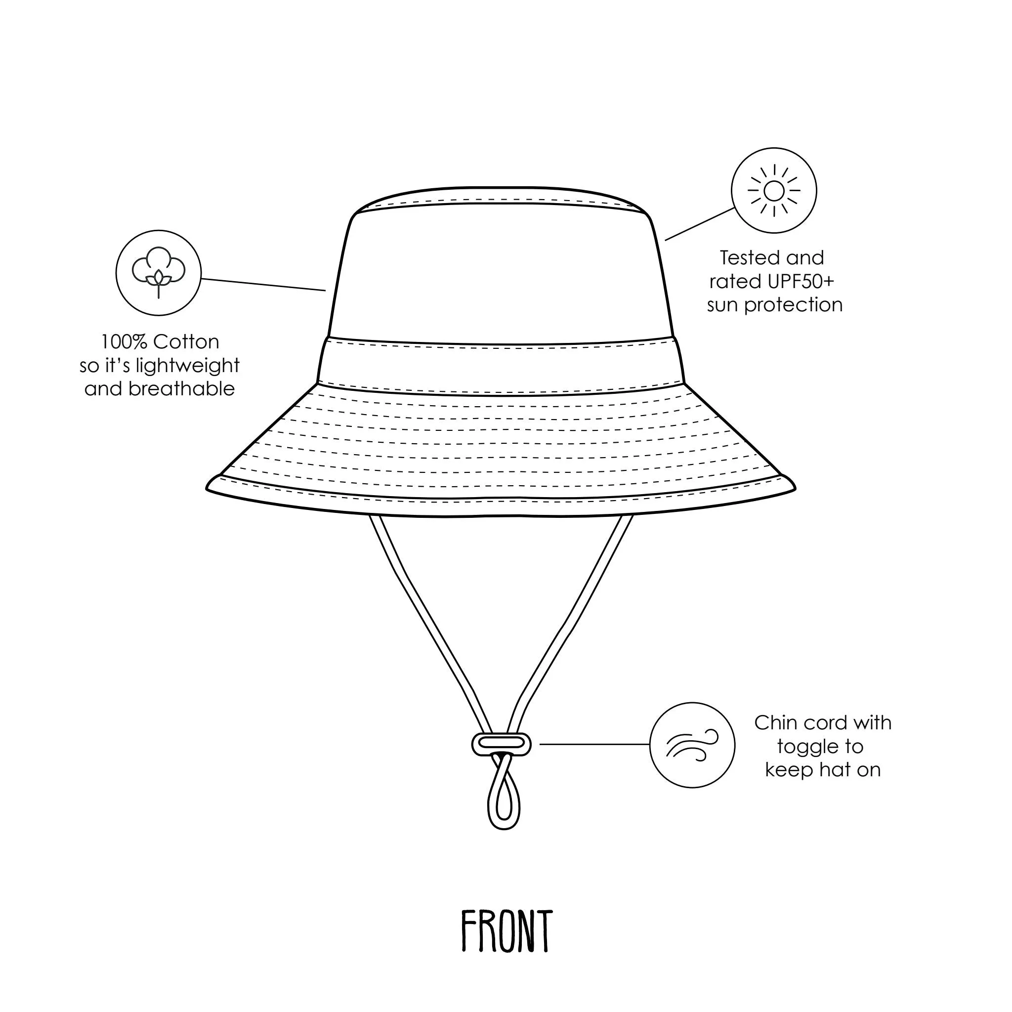 Construction Wide Brim Bucket Hat
