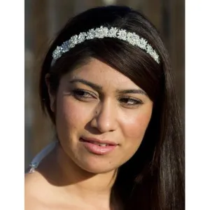Delicate Crystal Filigree Scroll Ribbon Headband