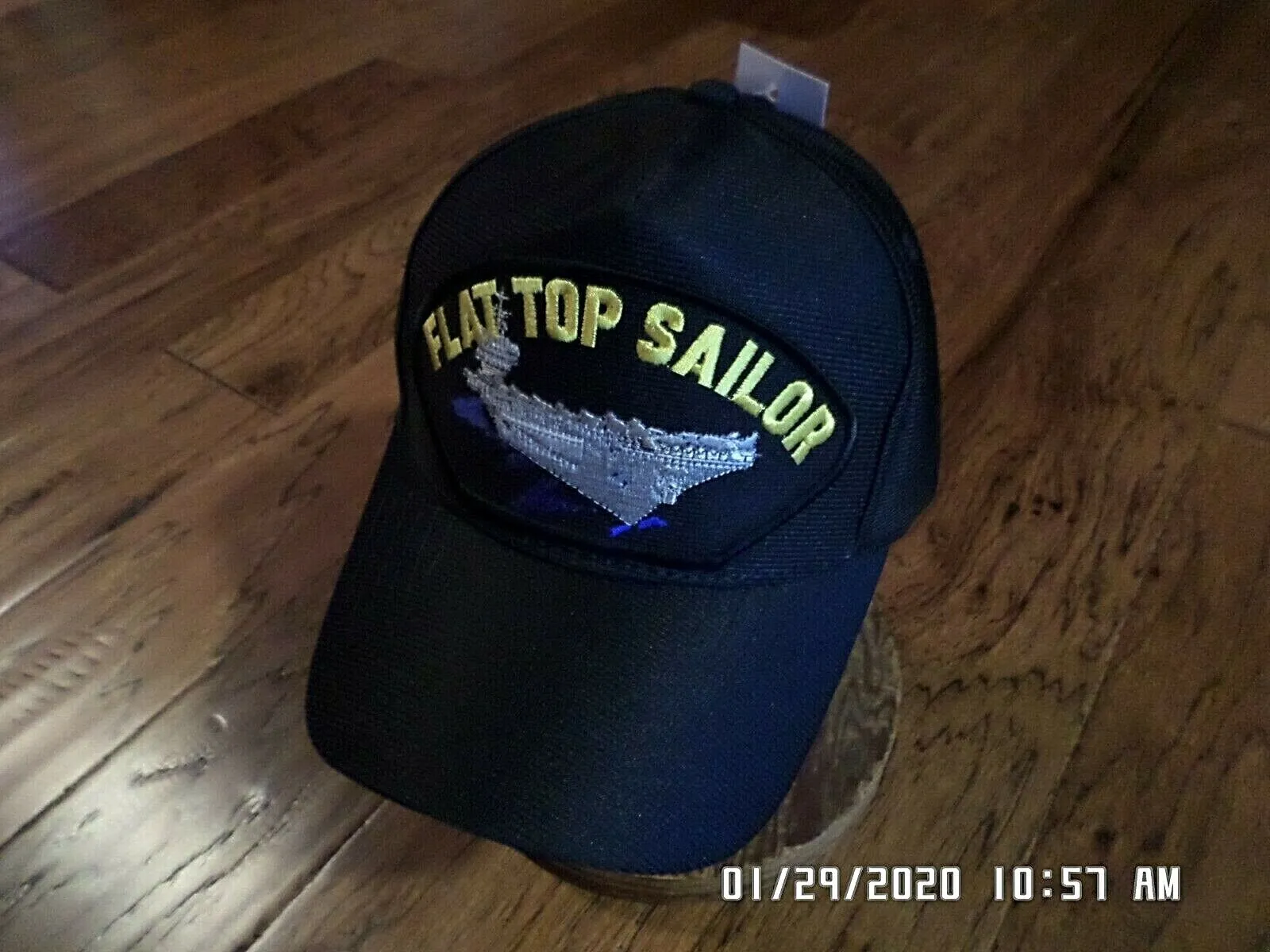 FLAT TOP SAILOR NAVY SHIP HAT U.S MILITARY OFFICIAL BALL CAP U.S.A MADE