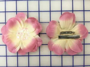 Flowers - Headpiece Dusty Rose and Pale Yellow with Iridescent Sequin Center