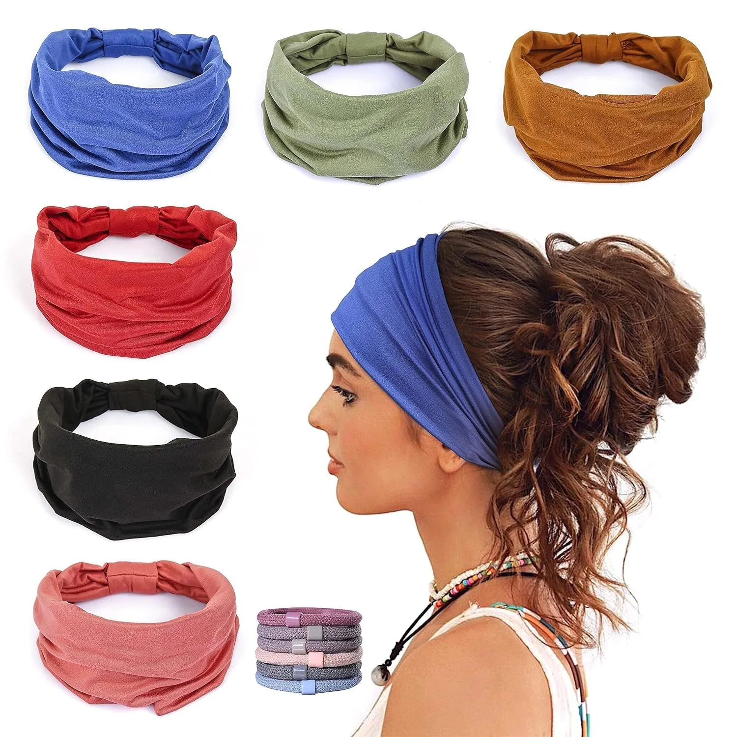GiLi 6-Pack Wide Headbands for Women – Non-Slip, Soft, Stylish Fit