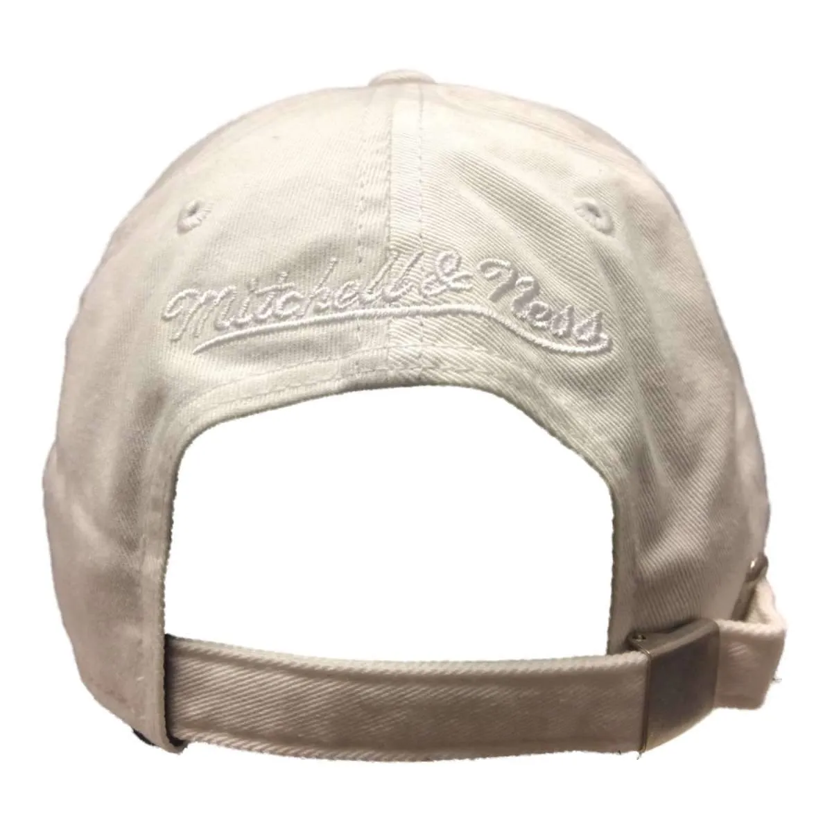 Golden State Warriors Mitchell & Ness White & Black Adjustable Strapback Hat Cap