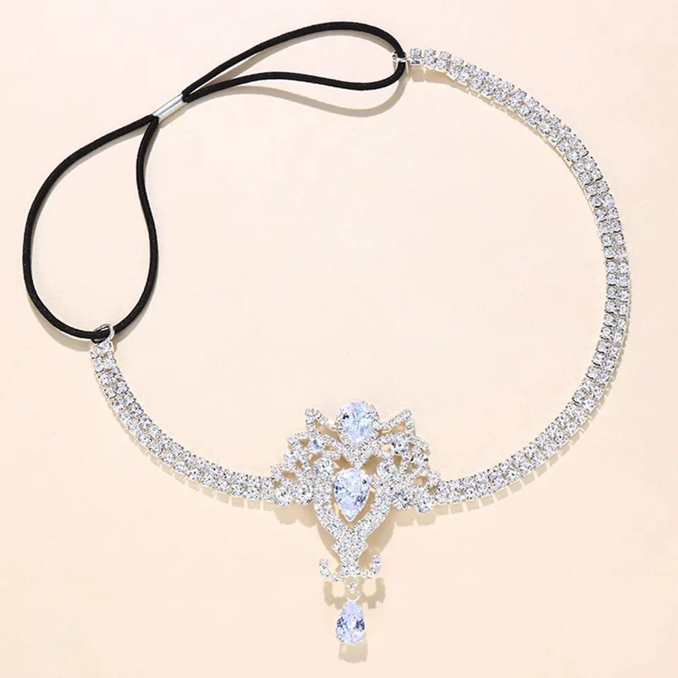 Great Gatsby 1920's Flapper Feather Headdress Fancy Dress - Silver (Style 29)