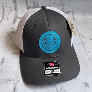 Hammer Down "Blue Water Man" Hat - Charcoal with Leather Patch