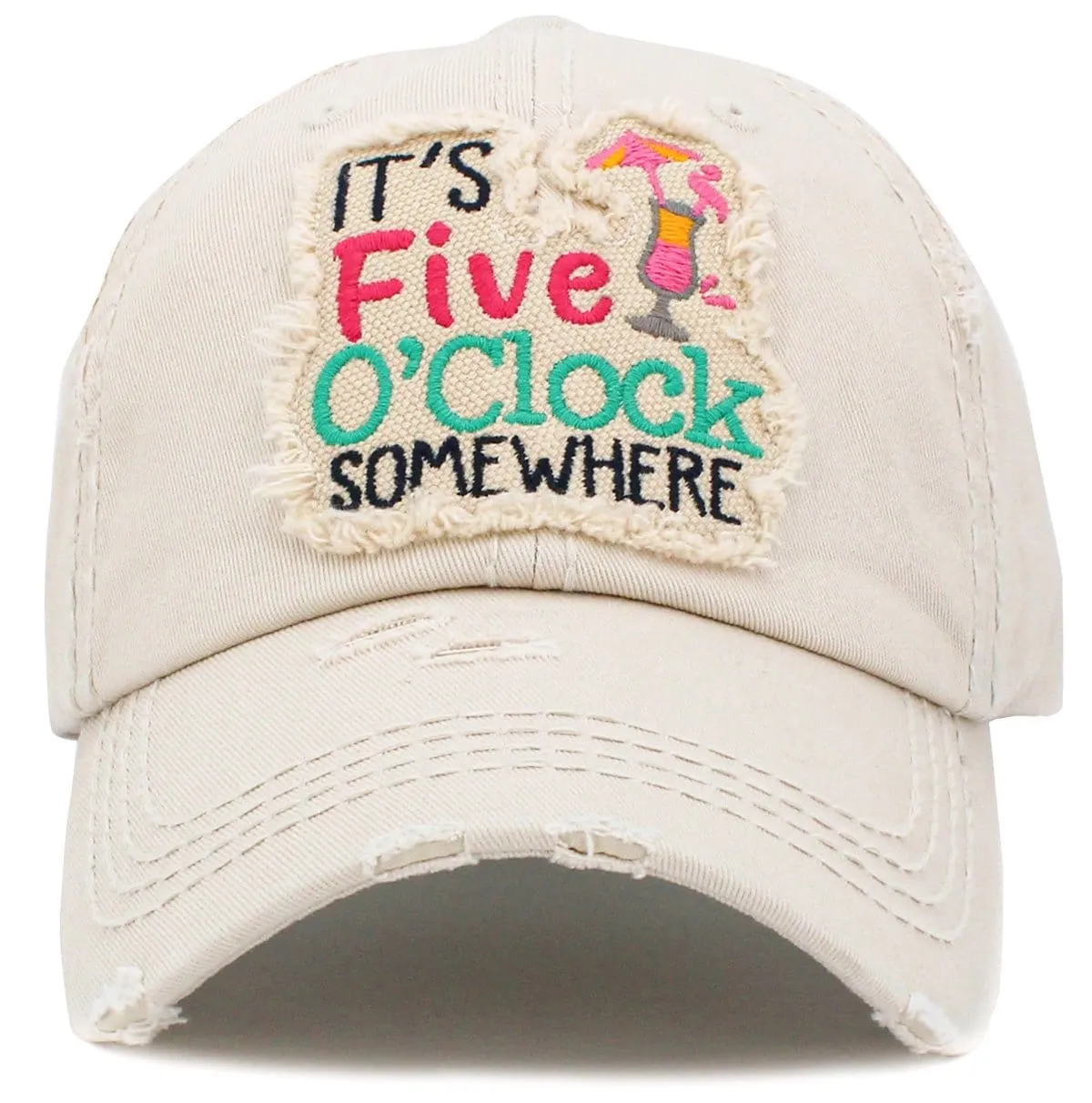 KBV1426 "It's Five O'Clock Somewhere" Vintage Distressed Cotton Cap