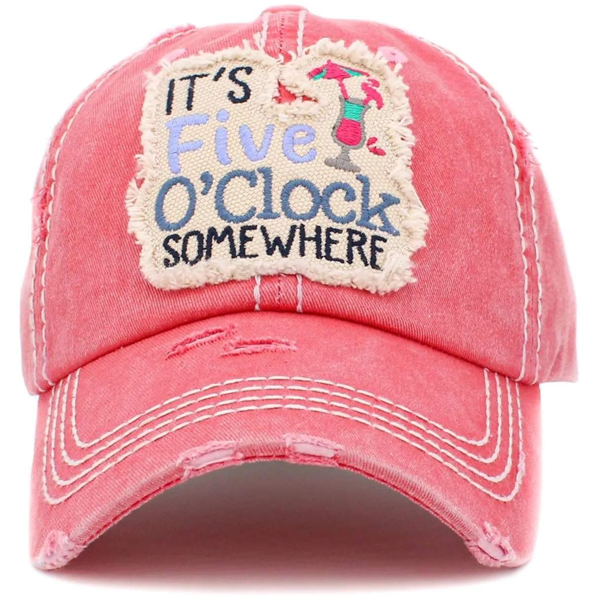 KBV1426 "It's Five O'Clock Somewhere" Vintage Distressed Cotton Cap