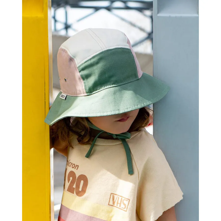 Ki ET LA Camper Hat Anti UV Green Natural Pink