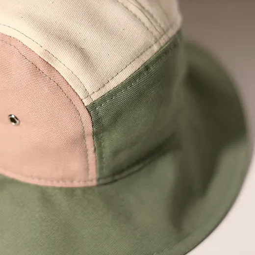 Ki ET LA Camper Hat Anti UV Green Natural Pink