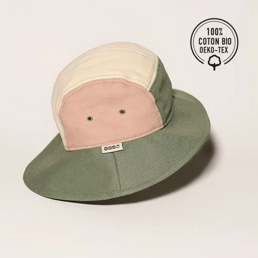 Ki ET LA Camper Hat Anti UV Green Natural Pink