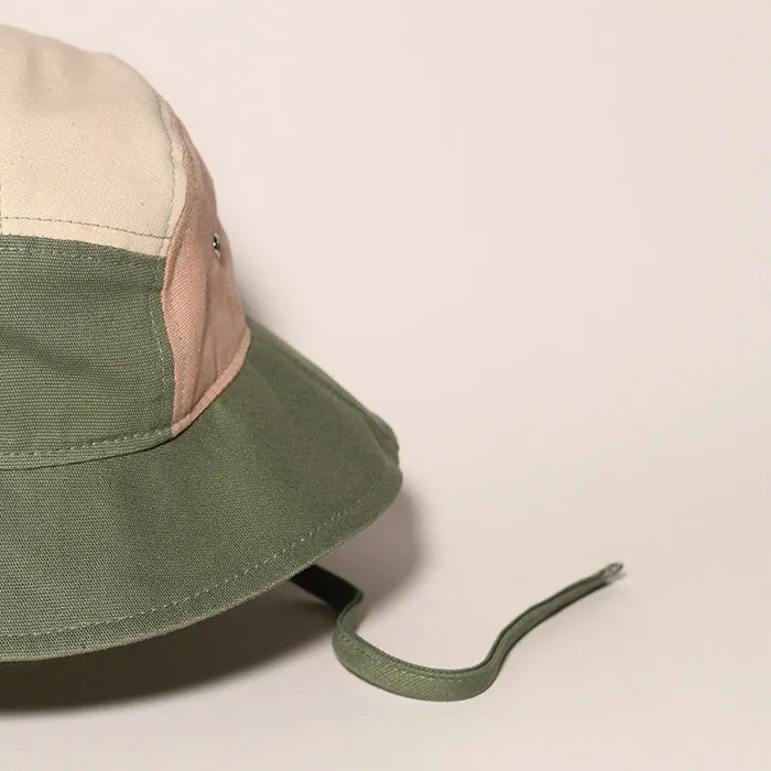 Ki ET LA Camper Hat Anti UV Green Natural Pink