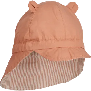 Liewood Gorm Reversible Seersucker Sun Hat with Ears | Y /D Stripe Tuscany Rose /Sandy