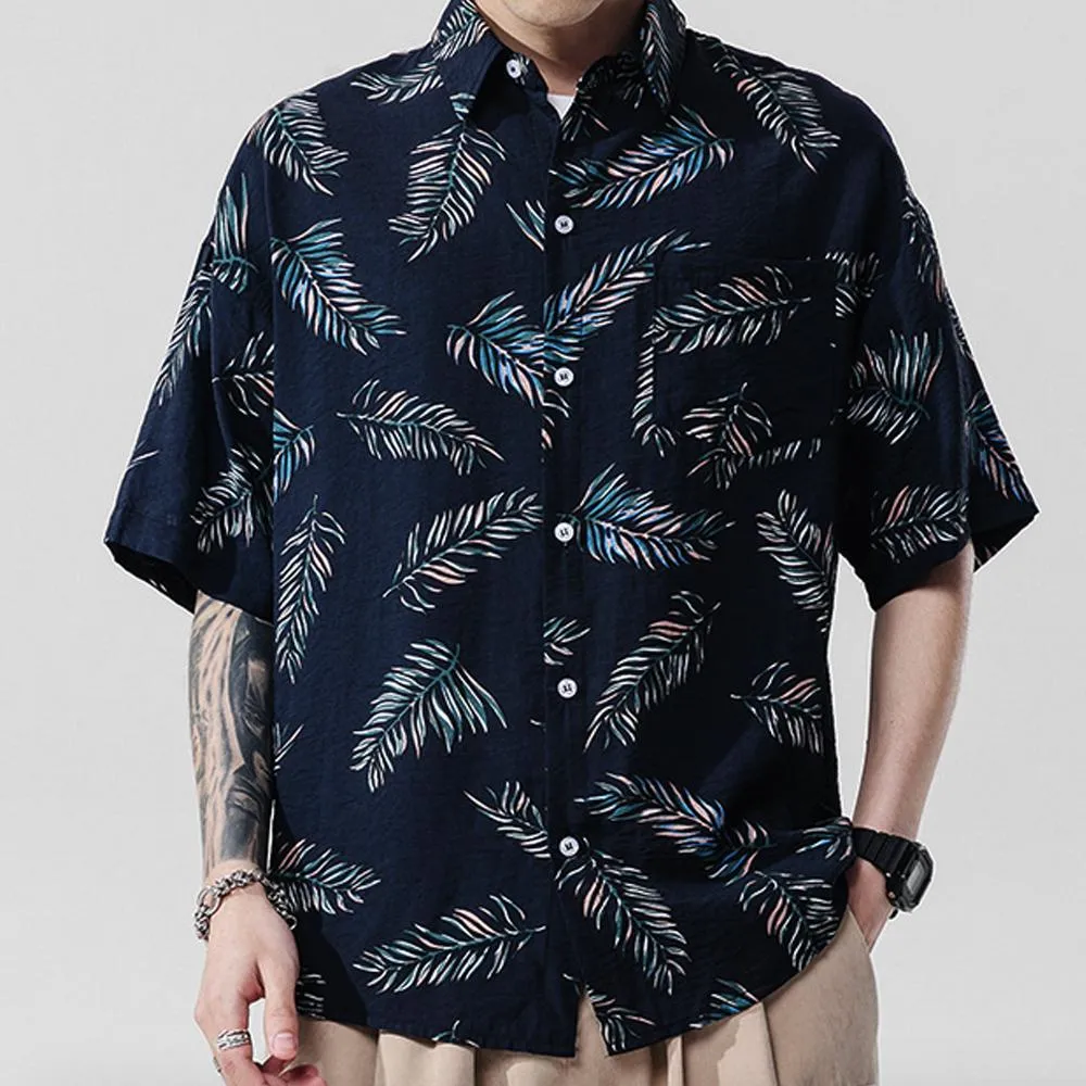 Loose Fit Floral Hawaiian Shirt