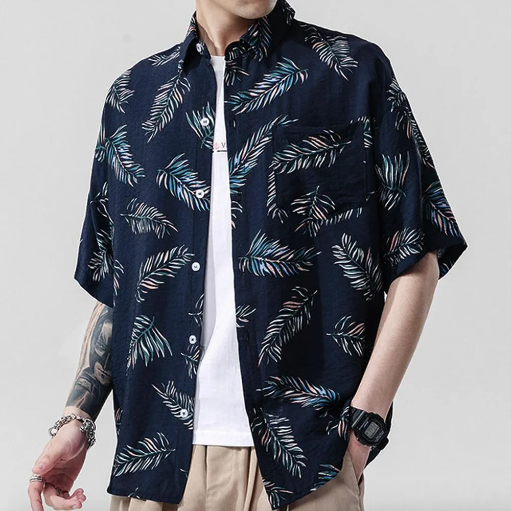Loose Fit Floral Hawaiian Shirt
