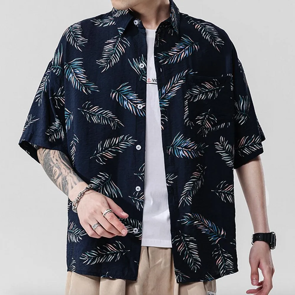 Loose Fit Floral Hawaiian Shirt