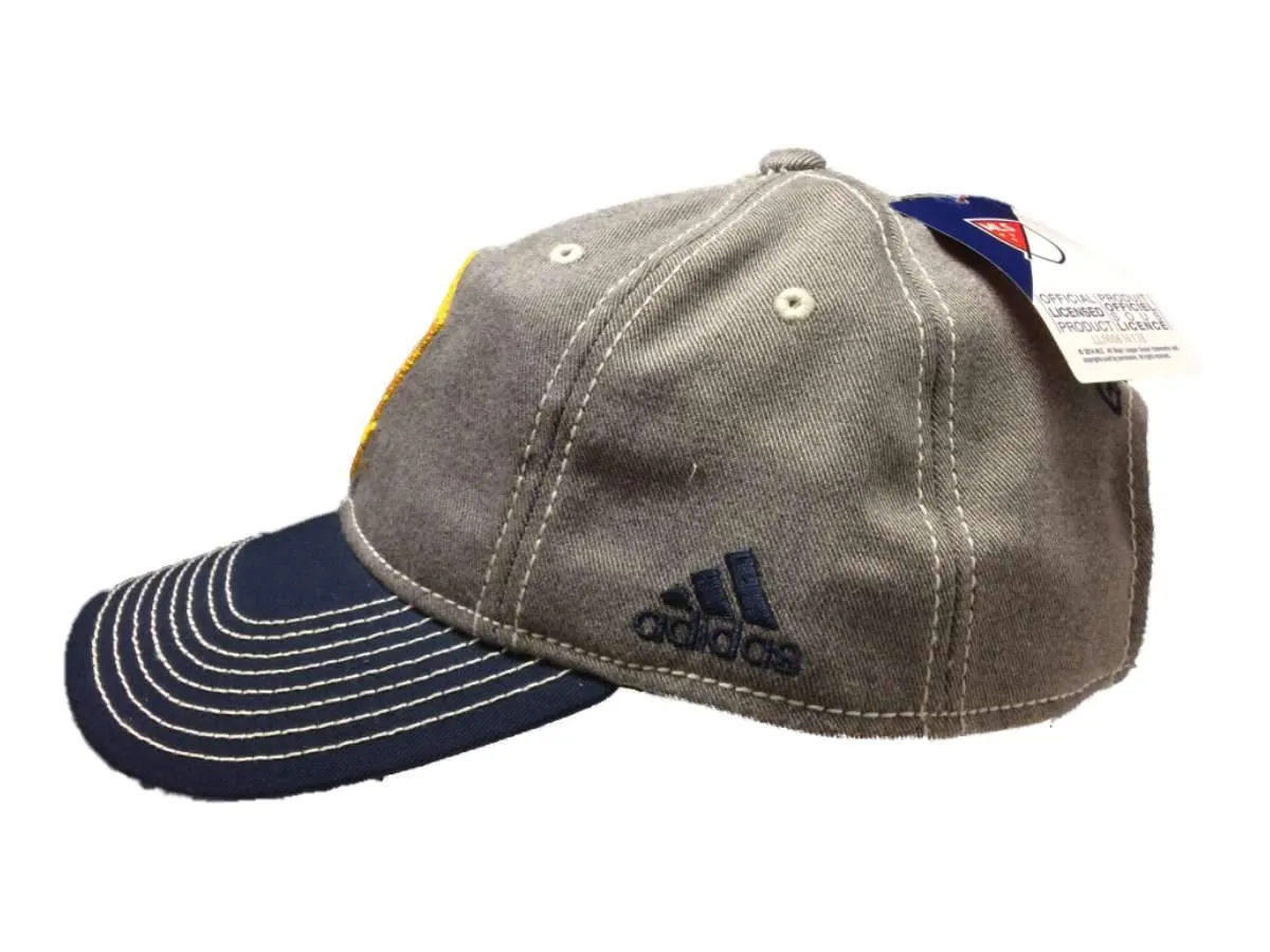 Los Angeles Galaxy Adidas Gray Adj Relaxed Slouch Strapback Baseball Hat Cap