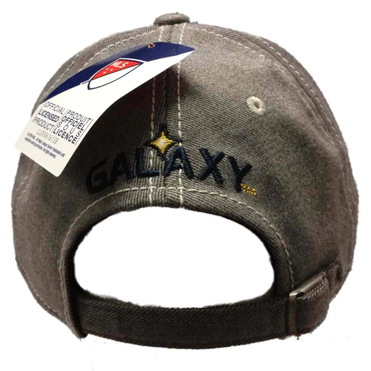 Los Angeles Galaxy Adidas Gray Adj Relaxed Slouch Strapback Baseball Hat Cap