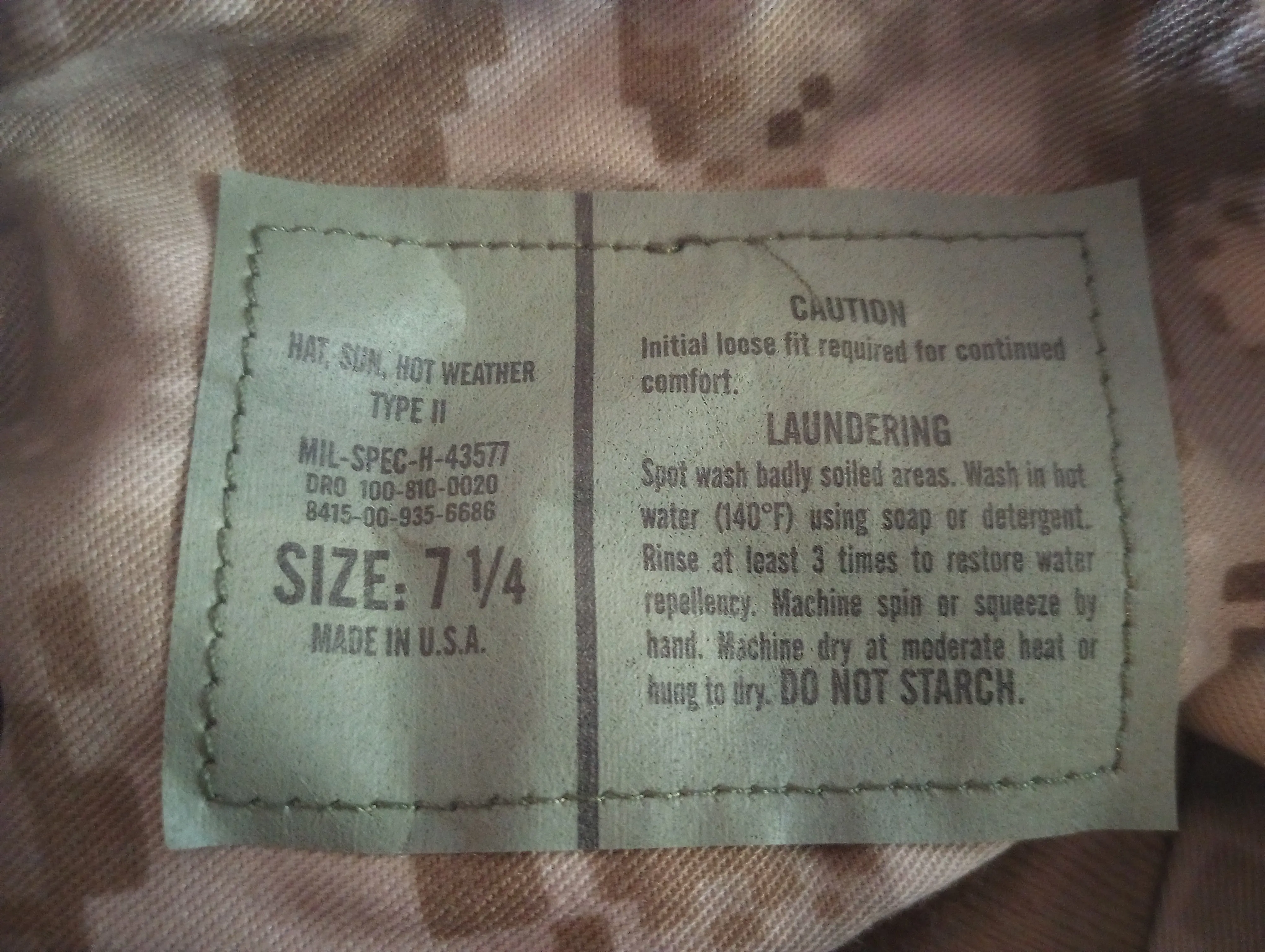 MARINE CORPS BOONIE HAT USMC DIGITAL DESERT MARPAT CAMOUFLAGE 7.25 MEDIUM USA
