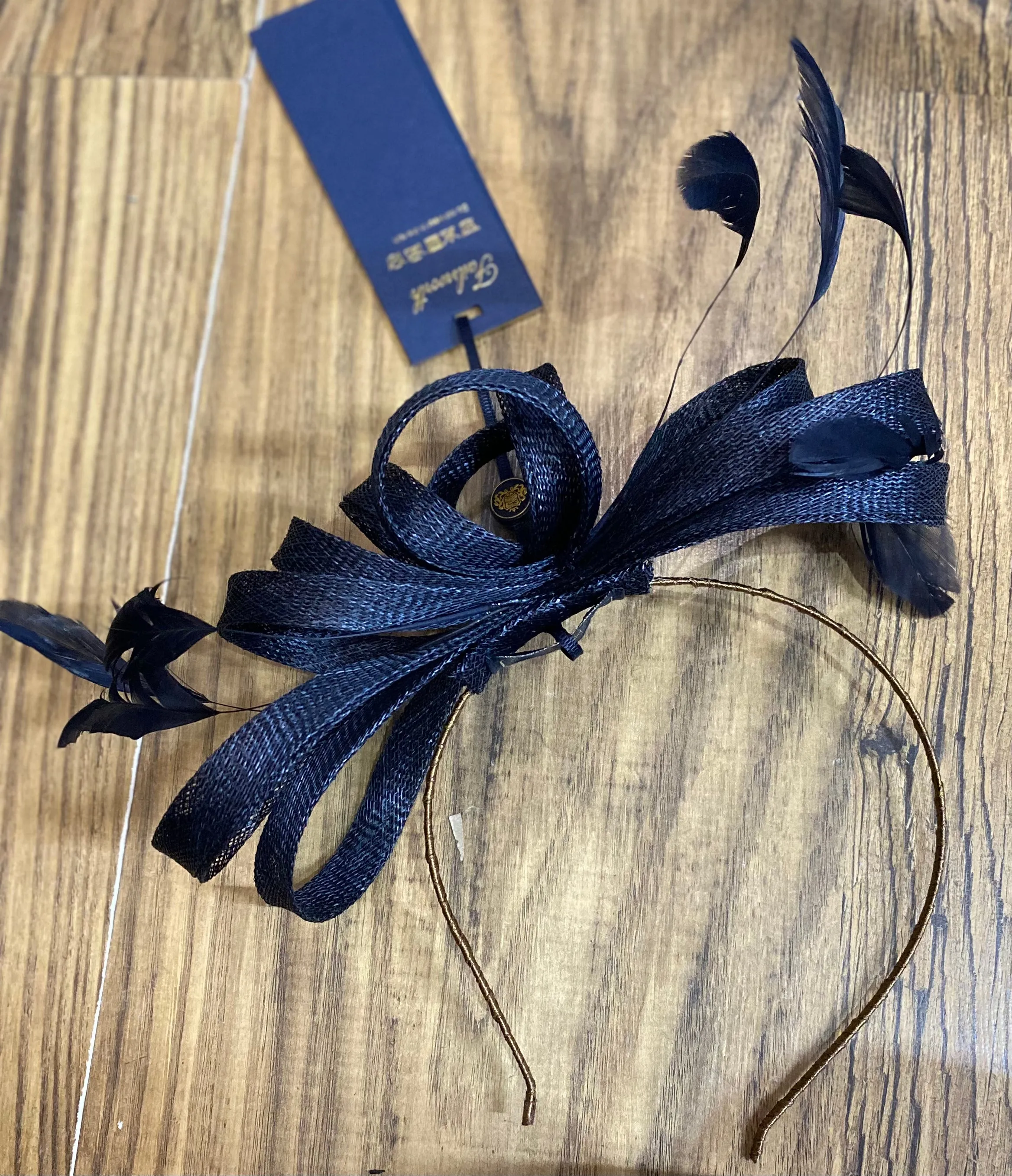 Medium Loop Sinamay And Feather Fascinator On A Fine Headband (12 Colours)