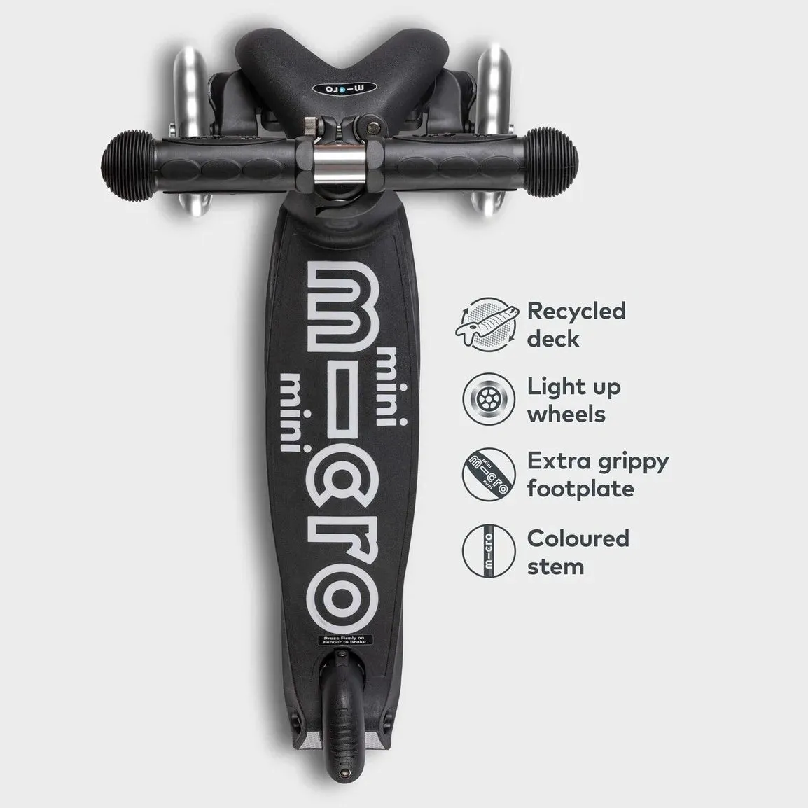 Micro Scooters ECO Mini Deluxe LED Scooter - Black